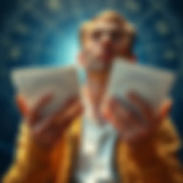 A person comparing astrological charts from Astrosage and Vaults of Heaven, showing different readings for the same date of birth, with a puzzled expression.