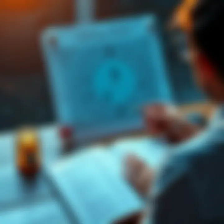 Astrology Chart and Family Connection A person examines their astrology chart while sitting at a table with symbols for the sun, moon, and rising signs. Nearby, an open book about astrology shows family traits.