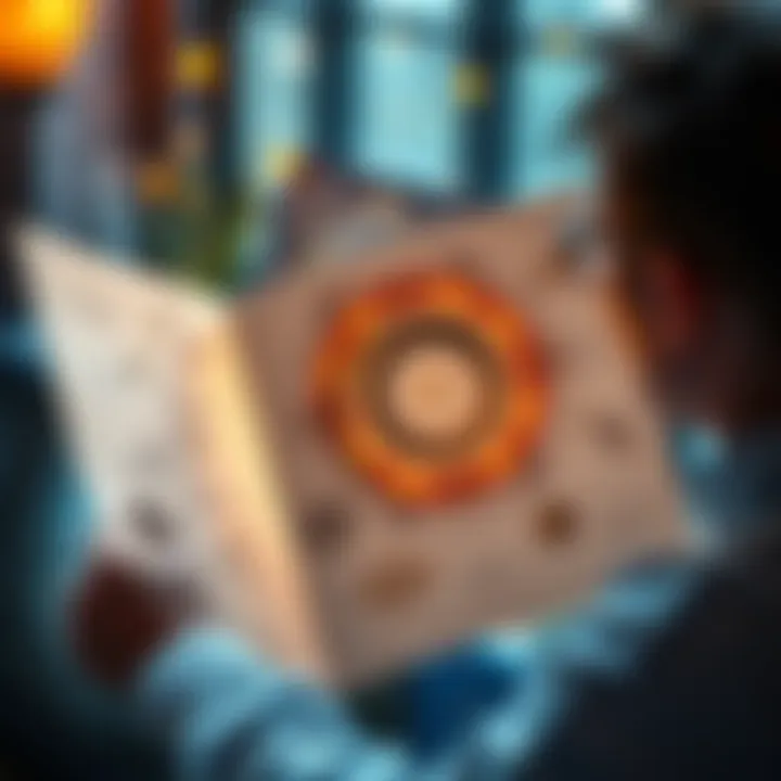 Astrology Chart Reading Person reading an astrology chart with zodiac signs and planets visible