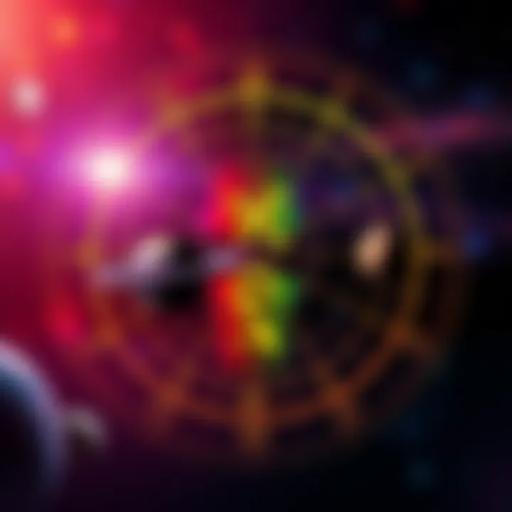 A colorful astrology chart displaying planets in their rulership signs, inviting people to share experiences.