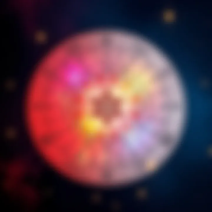 A detailed astrology chart surrounded by constellations and stars, representing personalized readings.