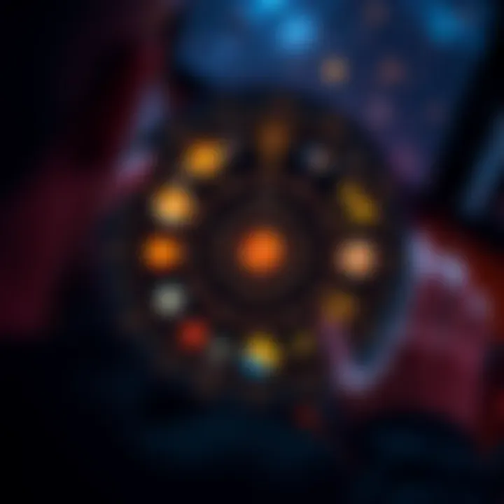 A person looking at a graphic of astrological house charts with symbols of planets and zodiac signs, expressing confusion over their rising sign and house placements.
