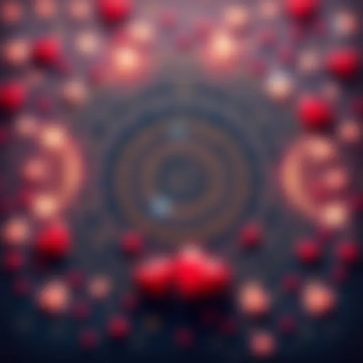 A visual representation of a birth chart surrounded by symbols of love, such as hearts and stars, indicating the connection between astrology and romantic choices.