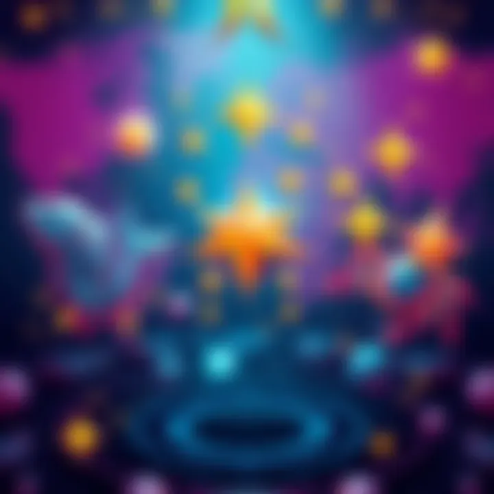 A vibrant illustration of zodiac signs with stars representing Pisces, Cancer, and Gemini traits.