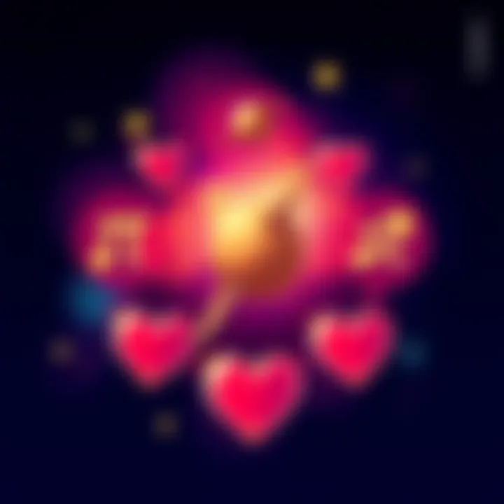 An illustration showing the symbols of Mercury, Saturn, and Ketu surrounded by hearts, representing their influence on sexual satisfaction and relationships in Vedic astrology.