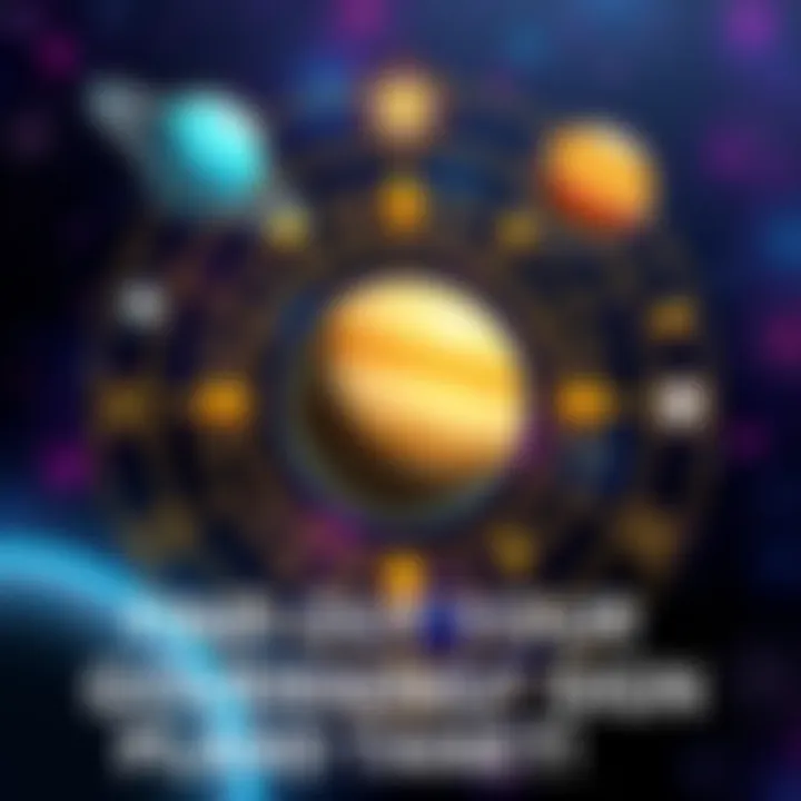 Illustration showing various astrology signs with their corresponding planets