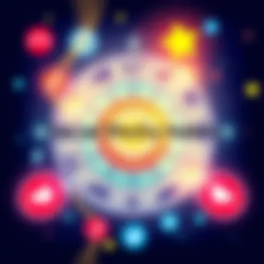 An illustration showing zodiac signs with social media icons around them, representing how astrology influences online habits.