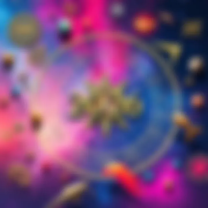 A collection of astrology symbols and charts, representing various zodiac signs and celestial bodies, highlighting the trends of 2026 in astrology.