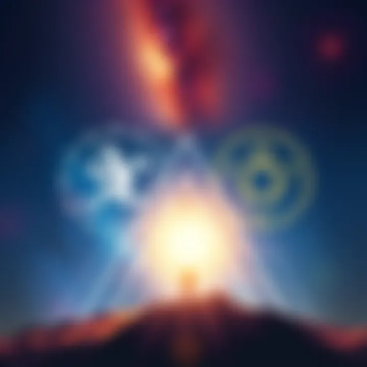 A comparison of Vedic and Western astrology symbols on a celestial background, illustrating the themes of fate and empowerment.