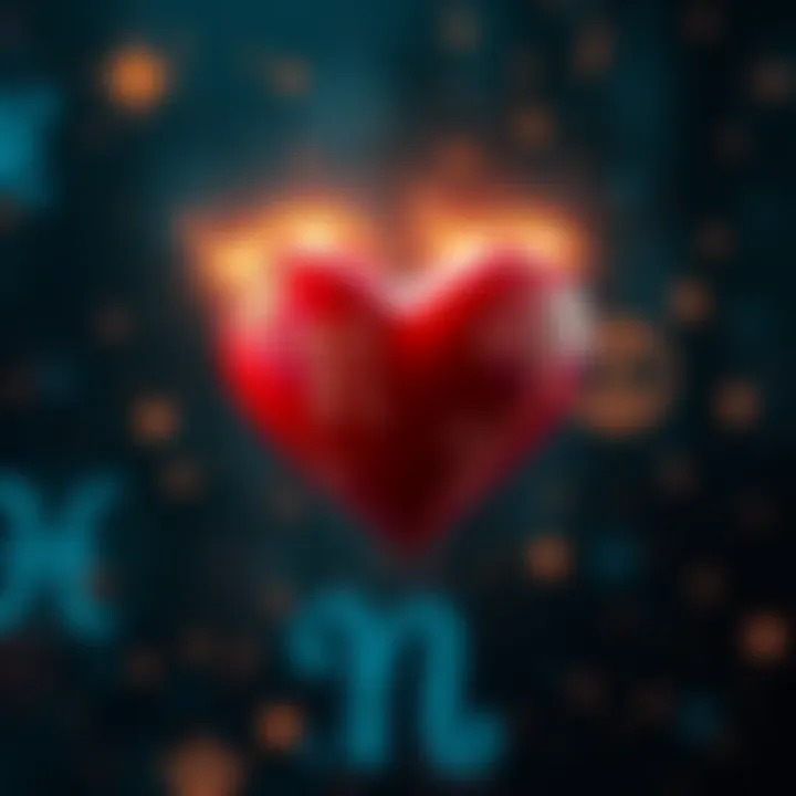 Astrology symbols surrounding a heart, representing love and relationships in 2026.