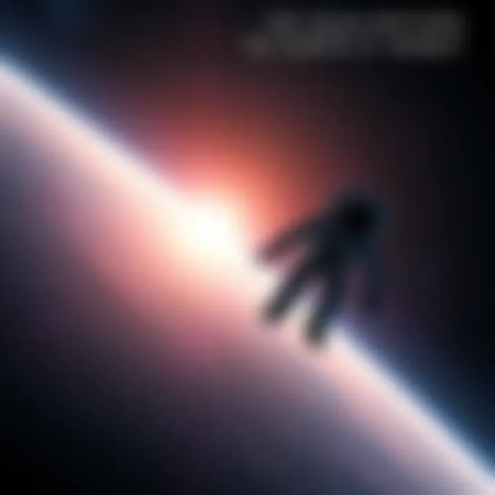 An astronaut floating in space with Mars in the background, contemplating life and death, surrounded by stars.