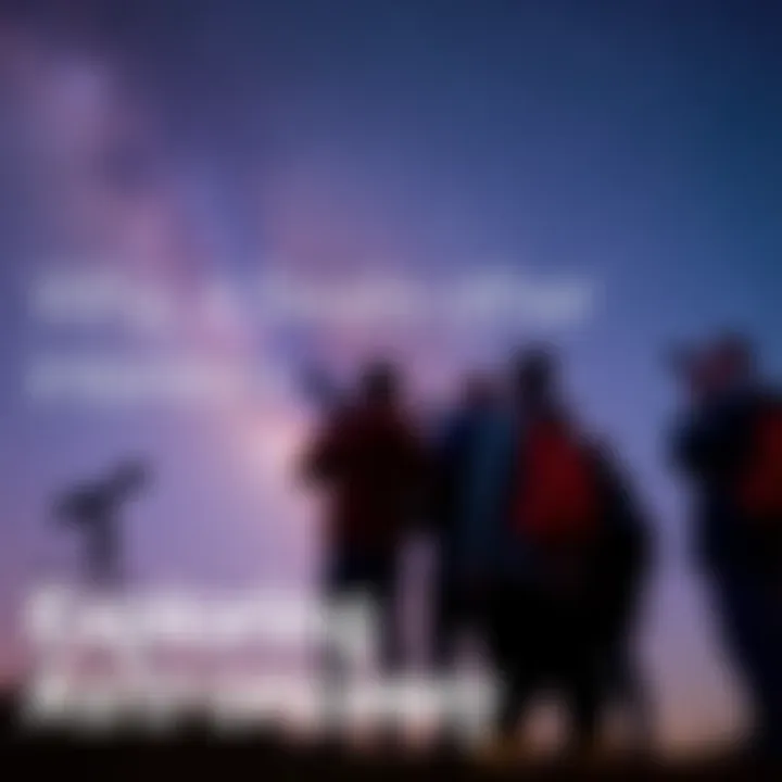 A group of people looking at stars through telescopes on a clear night.