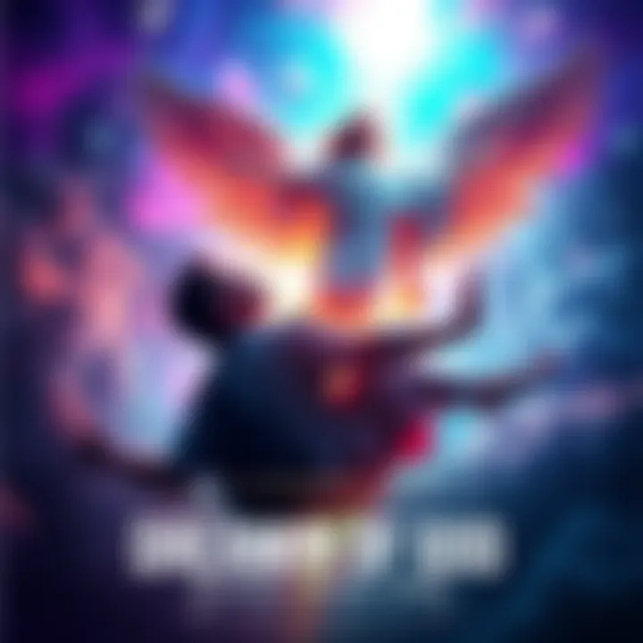 An atheist dreaming of a divine figure carrying them through a celestial scene with vivid colors and light