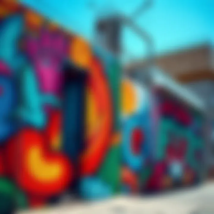 A colorful mural in Athens showcasing vibrant designs and cultural themes.