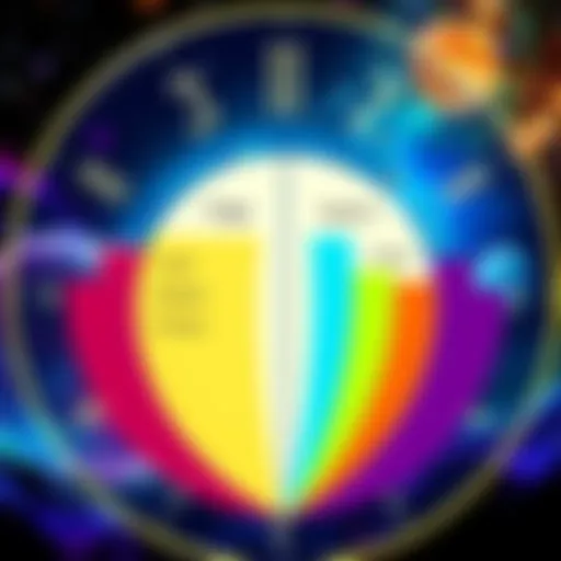 A colorful chart displaying the most and least attractive ascendant signs, highlighting Virgo, Libra, Pisces, and Sagittarius as the top choices.