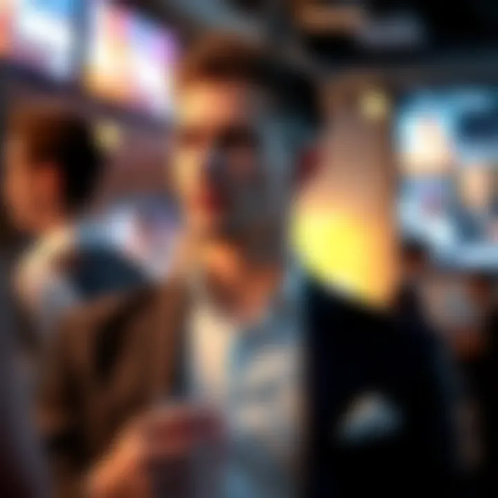 A well-dressed, good-looking man engaging in conversation at a social event, showcasing confidence and charm.