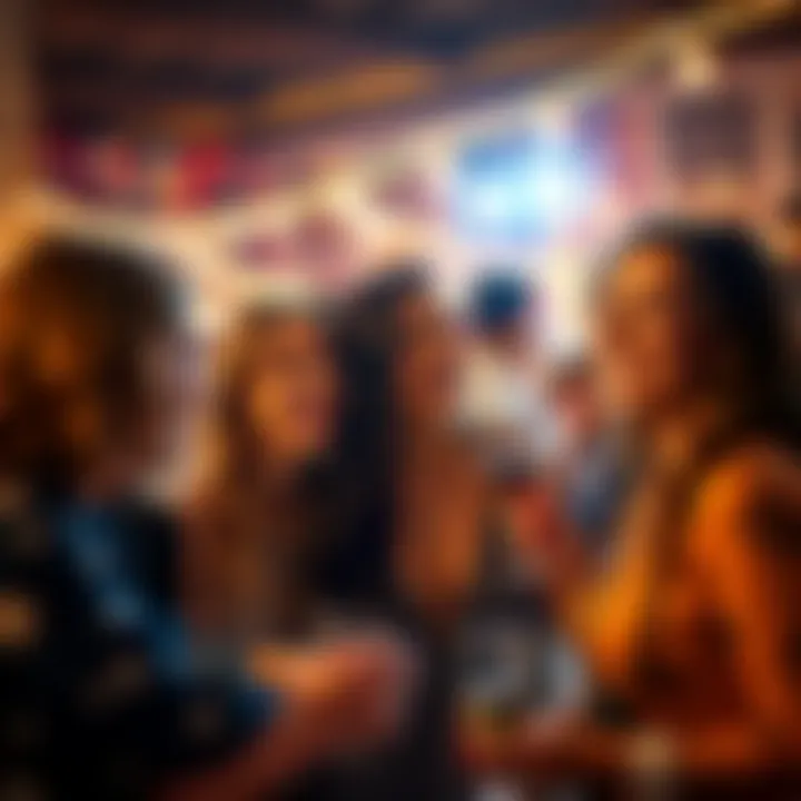 A group of women representing Gemini, Libra, and Leo signs with their attractive partners, smiling and enjoying a social gathering.