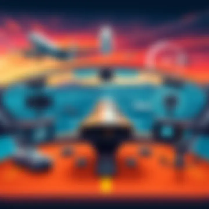 An illustration showing various types of autopilot systems used in cars, planes, and drones, emphasizing their roles in automated navigation.