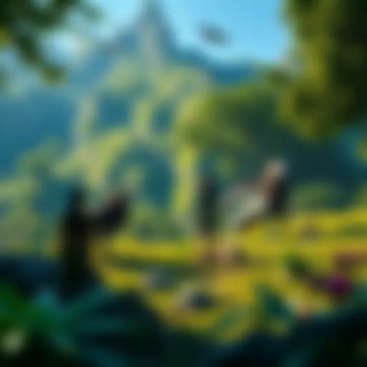 A vibrant scene from Avatar showing characters interacting with lush nature and animals, reflecting themes of connection and reality.