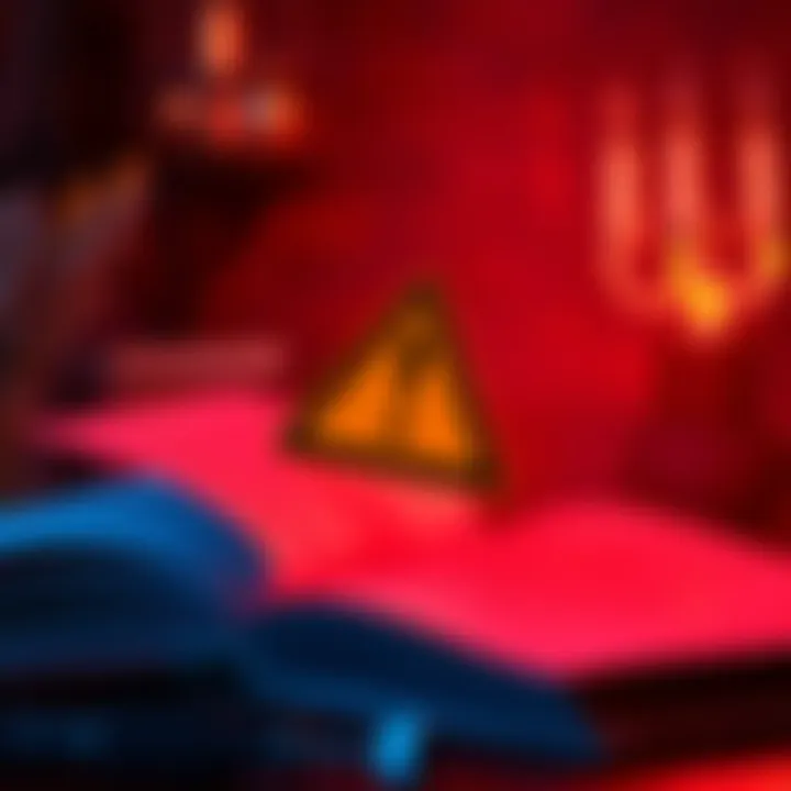 An open book with a warning sign on top, symbolizing caution against certain teachings.