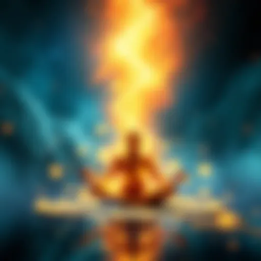 A person meditating in nature, surrounded by glowing energy and stars, symbolizing the awakening of alien DNA and enhanced energy.