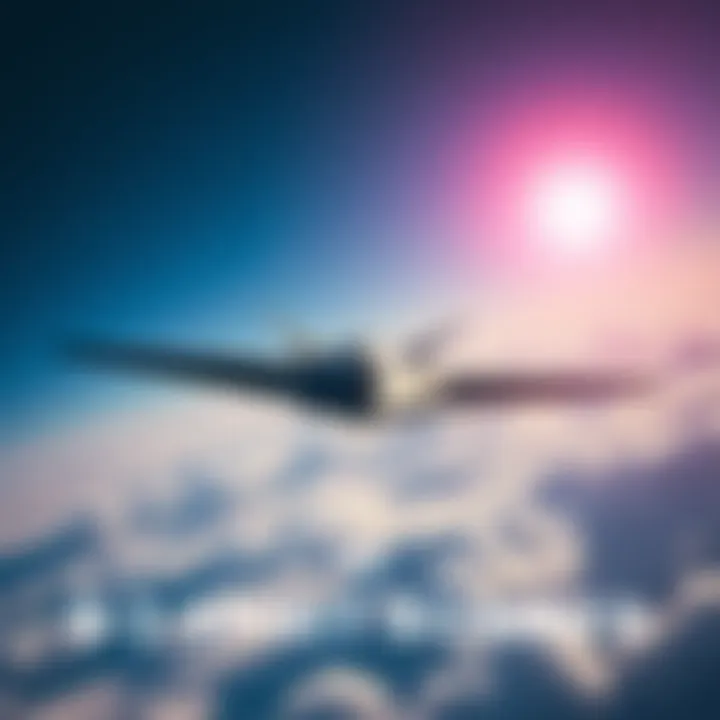 B-2 Spirit Bomber Flying Above Clouds A B-2 Spirit bomber soaring through a clear blue sky, resembling an unidentified aerial phenomenon.