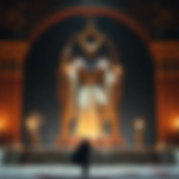 A representation of Baal with ancient symbols, exploring themes of history and belief