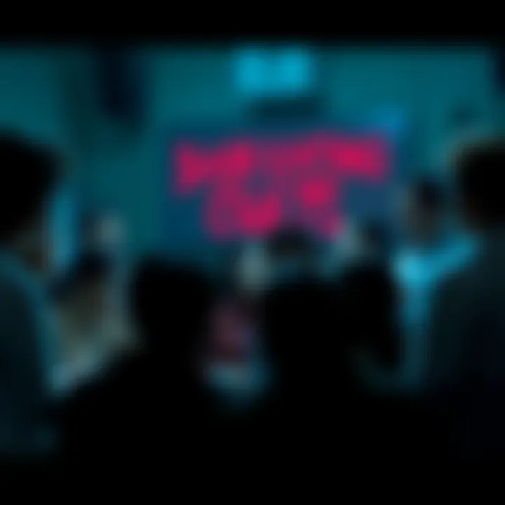 A group of people gathered discussing sensational claims of baby-eating cults, showing concern and skepticism.