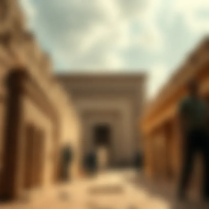 Workers restoring ancient walls and structures of Babylon, showcasing ongoing preservation efforts.