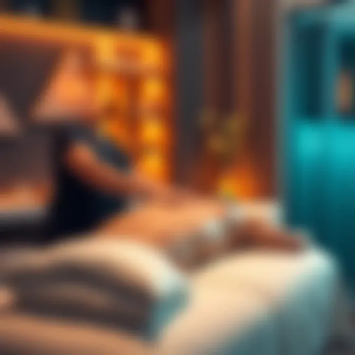 A therapist providing a back massage to a person in a wellness setting