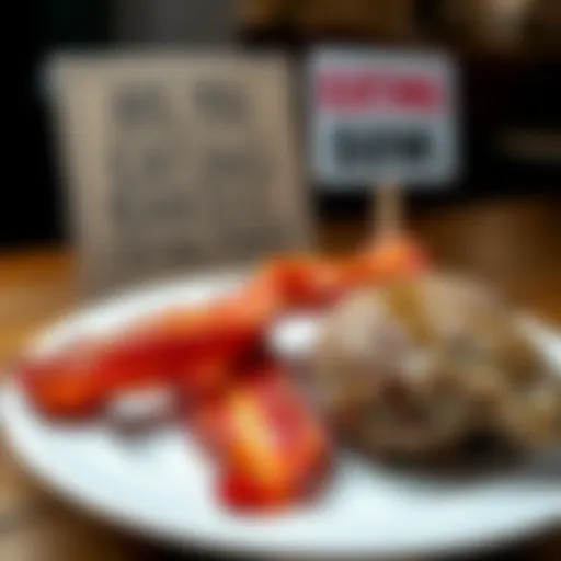 A plate with crispy bacon and tender lamb next to a protest sign questioning dietary choices