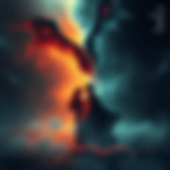 A serene scene depicting light and darkness intertwined, symbolizing the duality of good and evil in the universe.