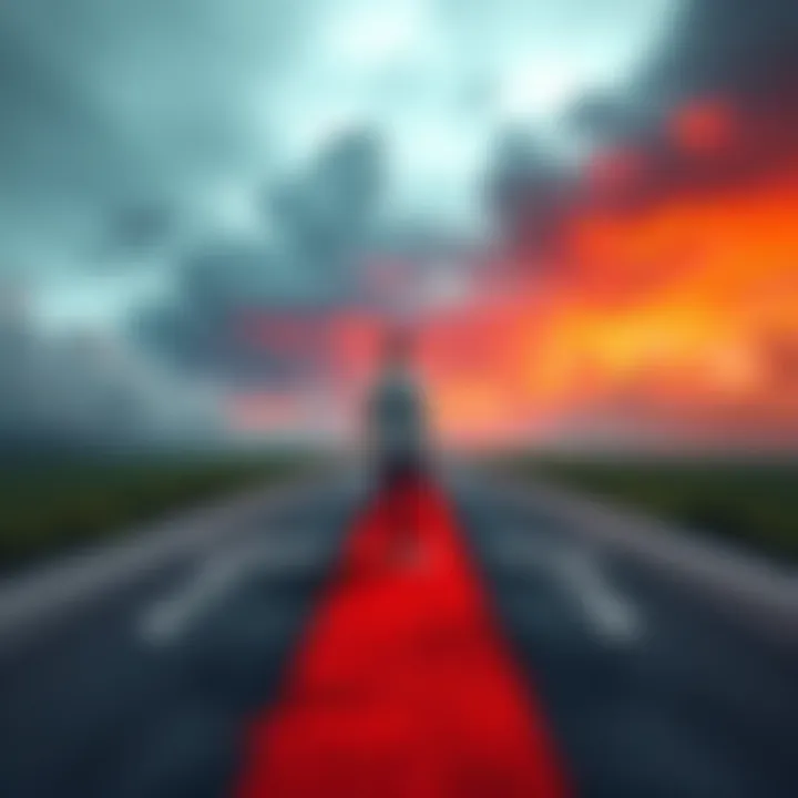 The Balance of Acceptance and Rejection A person stands at a crossroads, contemplating a path labeled acceptance and another labeled rejection, symbolizing life choices.