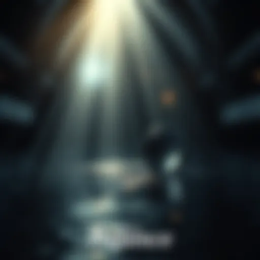A peaceful scene showing light and dark elements blending together, symbolizing harmony between positivity and negativity.