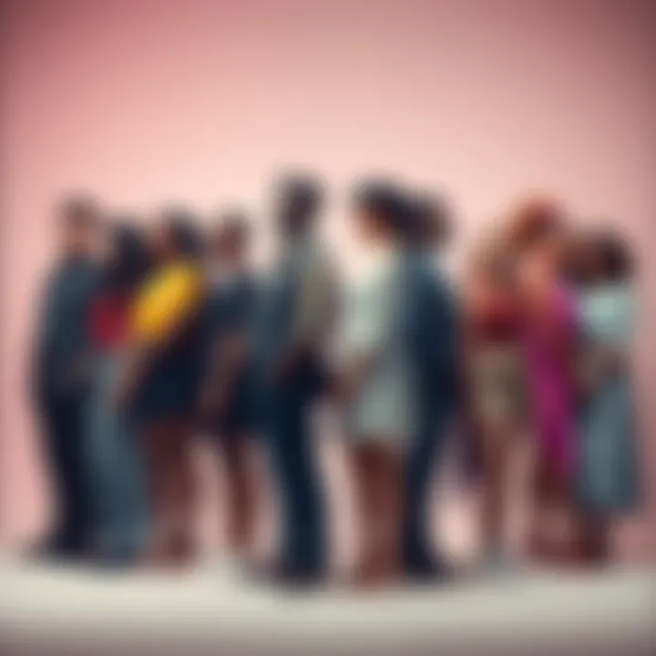 A diverse group of people representing both masculinity and femininity, standing together in harmony, symbolizing gender equality