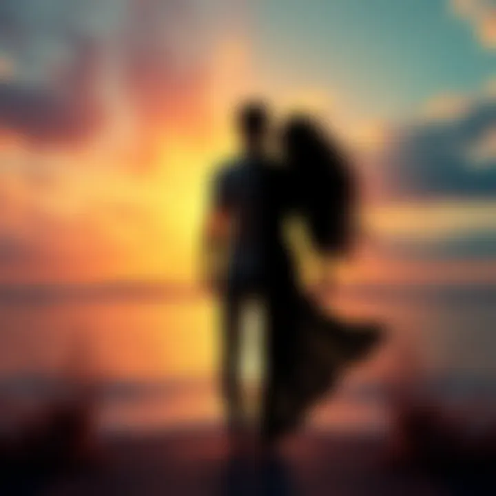 A person standing in a serene environment, split between two sides representing masculine and feminine traits, symbolizing balance and integration of Anima and Animus.