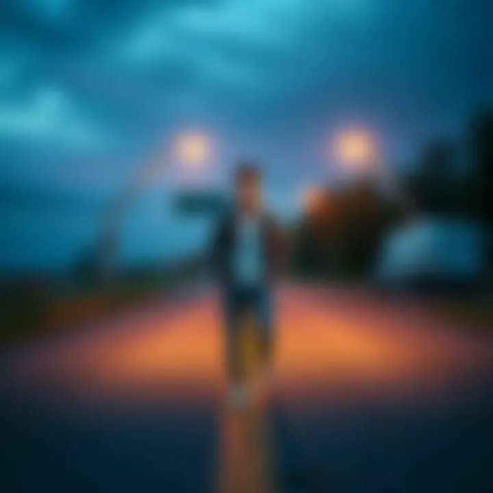 A young person is standing at a crossroads, representing choices in career, love, marriage, and spirituality.