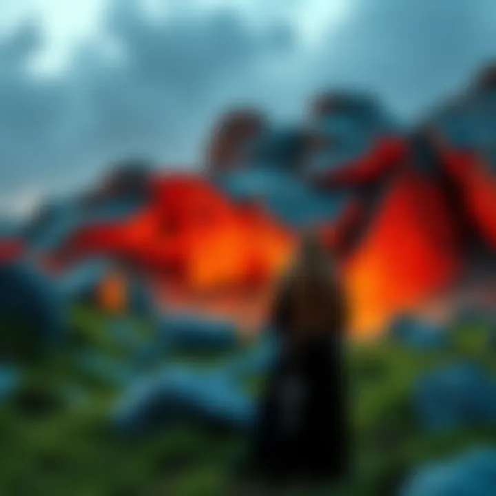 A Baltic pagan standing in nature, reflecting on Irish and Celtic symbols and traditions, surrounded by greenery and stones.