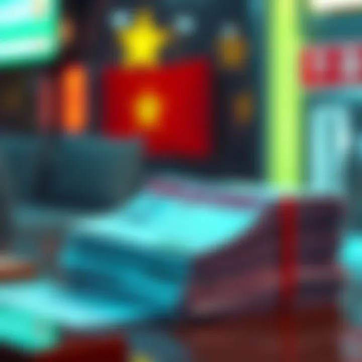 A visual representation of bank accounts being closed in Vietnam, showing a digital ID symbol and a stack of closed account notices