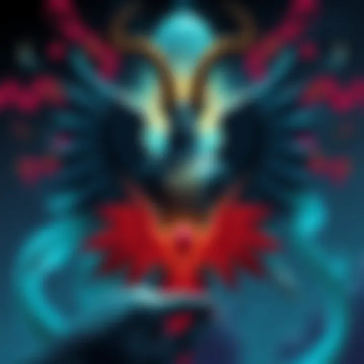 An illustration of the Baphomet symbol, integrated with Egyptian and Greek elements representing the soul, renewal, and motherhood.