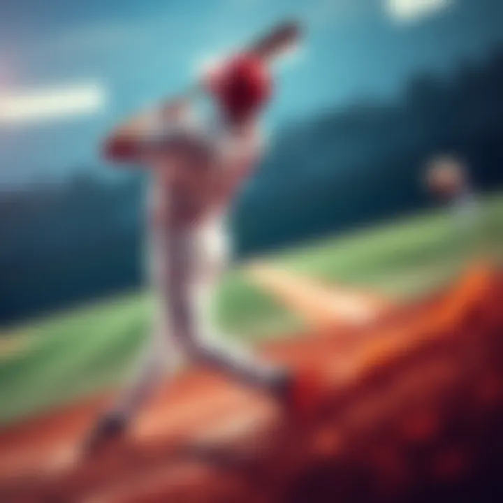A baseball bat mid-swing, showing a noticeable wiggle effect as it connects with a ball during a pitch.