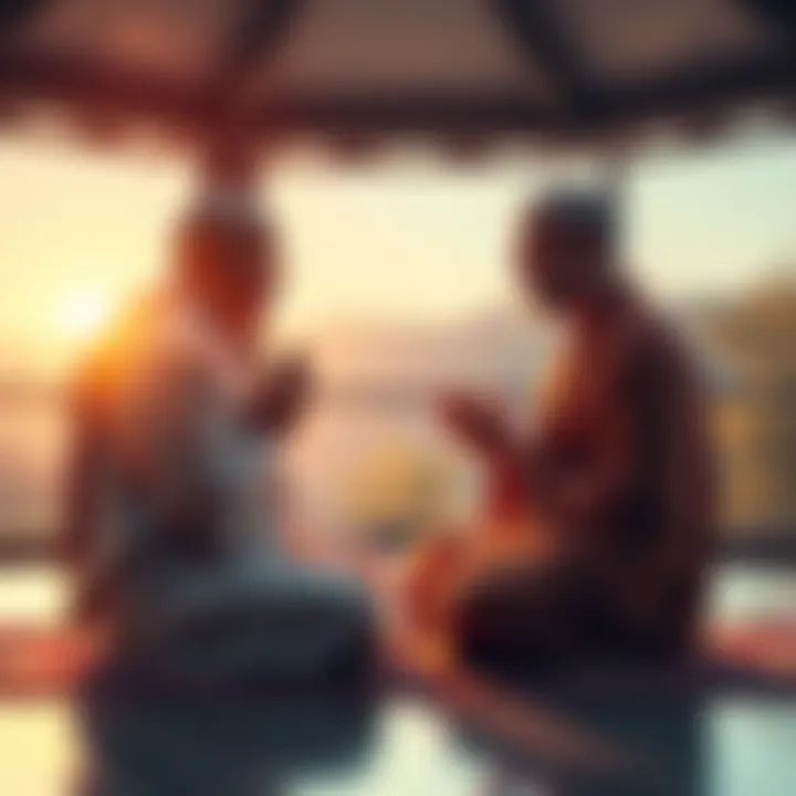 Bashar sharing insights about meditation and karma in a serene setting
