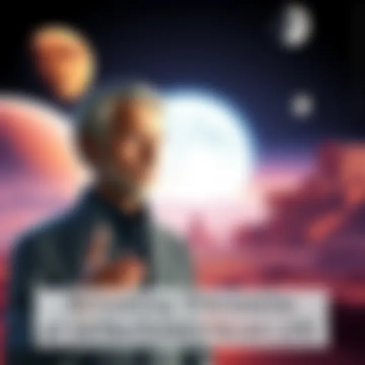 A person resembling Bashar speaking about extraterrestrial life, with images of Mars and the Moon in the background and ancient structures highlighted.