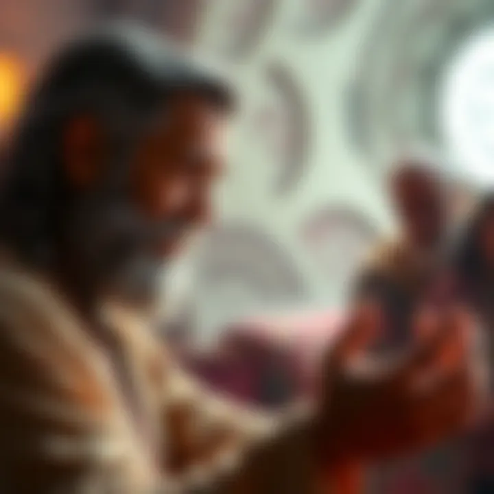 Channeller Bashar speaking with a confident demeanor during a spiritual discussion, showing a mix of arrogance and intensity.