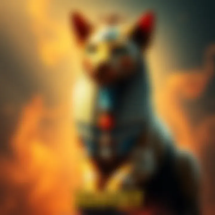 A depiction of the Egyptian goddess Bastet, represented as a lioness surrounded by symbols of protection and spirituality, with a warm, inviting background.