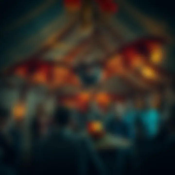 A restless bat flying inside a tent during a funeral, with guests looking startled and concerned.