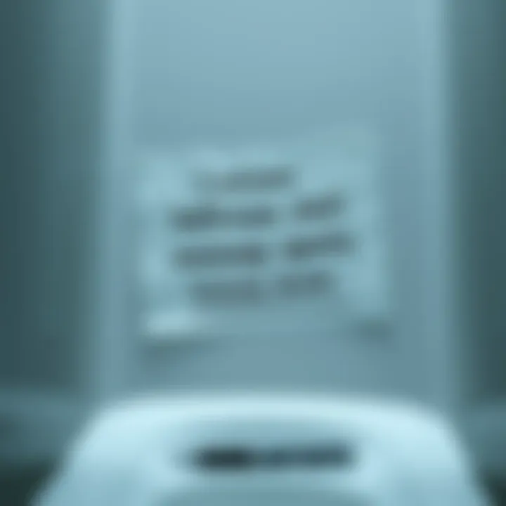 A close-up view of a handwritten message on a bathroom stall, with a pen lying beside it