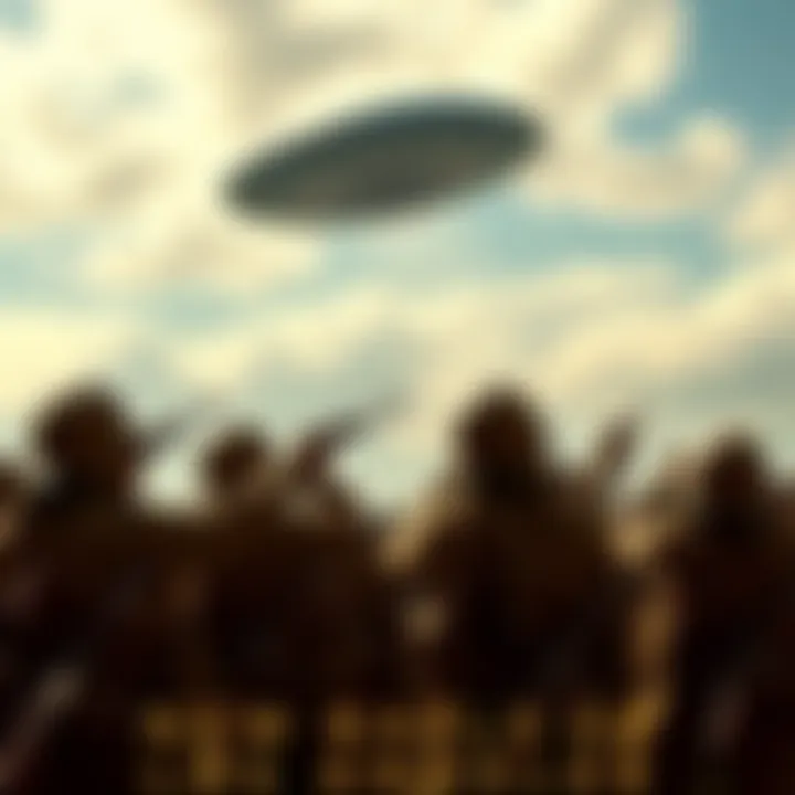 Soldiers in Los Angeles point their weapons at an unidentified object in the sky during the Battle of Los Angeles.