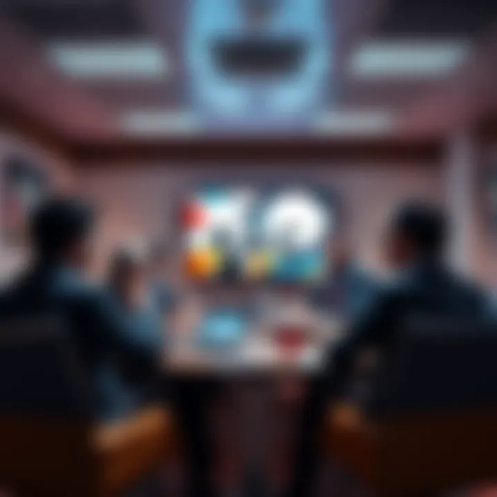 A group of BBC employees expressing concerns about media bias in a meeting room