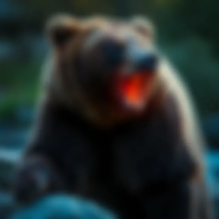 A bear showing visible entrance and exit wounds from a 30-06 rifle, highlighting the impact on its body.